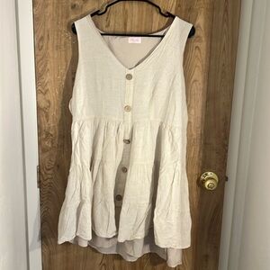 Linen Pink Lily Dress